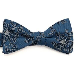 Madison Pre-Tied Adjustable Blue Floral Bow Tie Bowtie